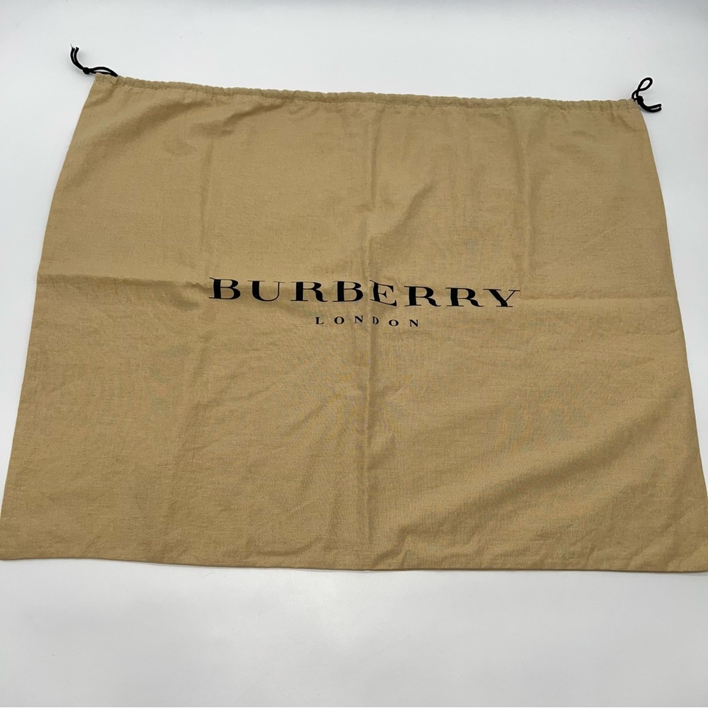 Burberry Beige w/Black Spell Out & Drawstring Dust Bag 23.25” X 18.25”